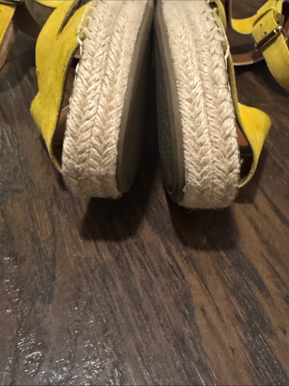 Franco Sarto Yellow Suede Espadrille Sandals - Picture 9 of 11
